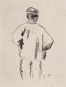 Camille Pissarro Rear View for a man in a smock oil painting